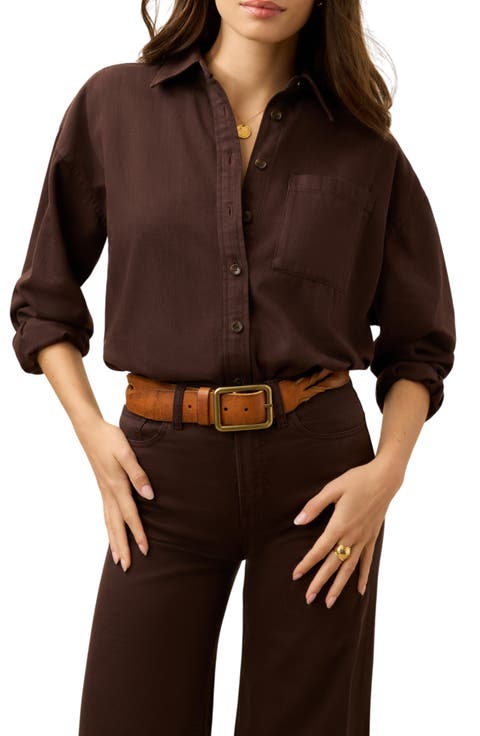 Sunfair Oversized Organic Cotton Denim Button-Up Shirt