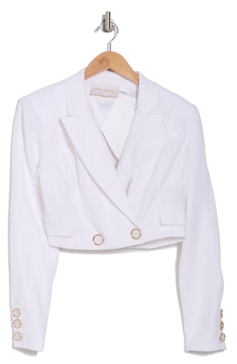 Ramy Brook Emmeline Crop Jacket, Alternate, color, White