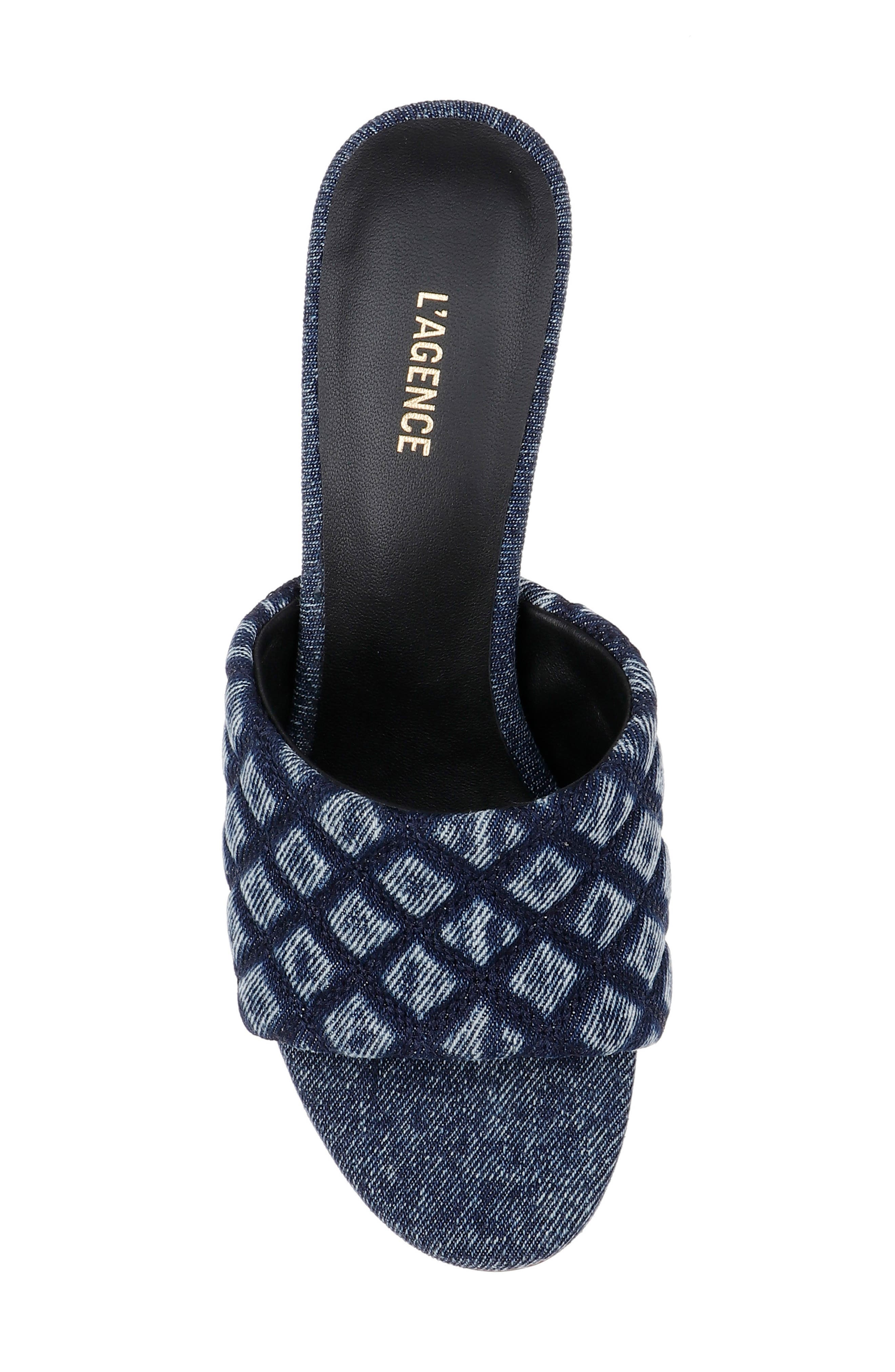 L'AGENCE Denise Slide Sandal, Alternate, color, Dark Denim