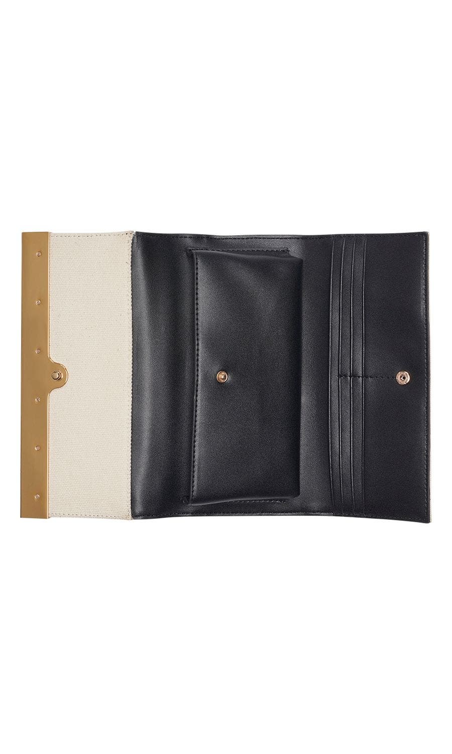 KARL LAGERFELD PARIS Jacqueline Canvas Crossbody, Alternate, color, Natural/Black