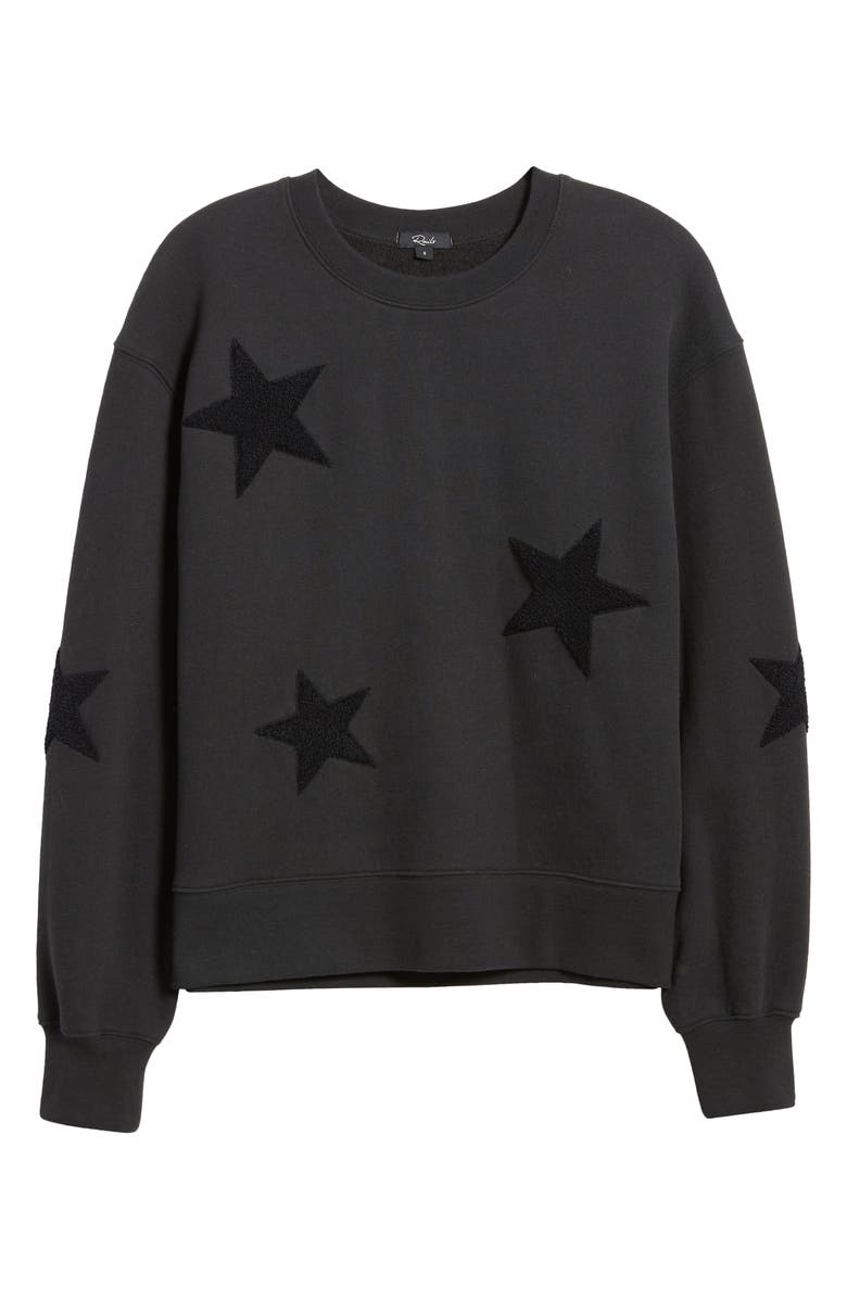 Rails Sonia Star Appliqué Cotton Sweatshirt, Alternate, color, 