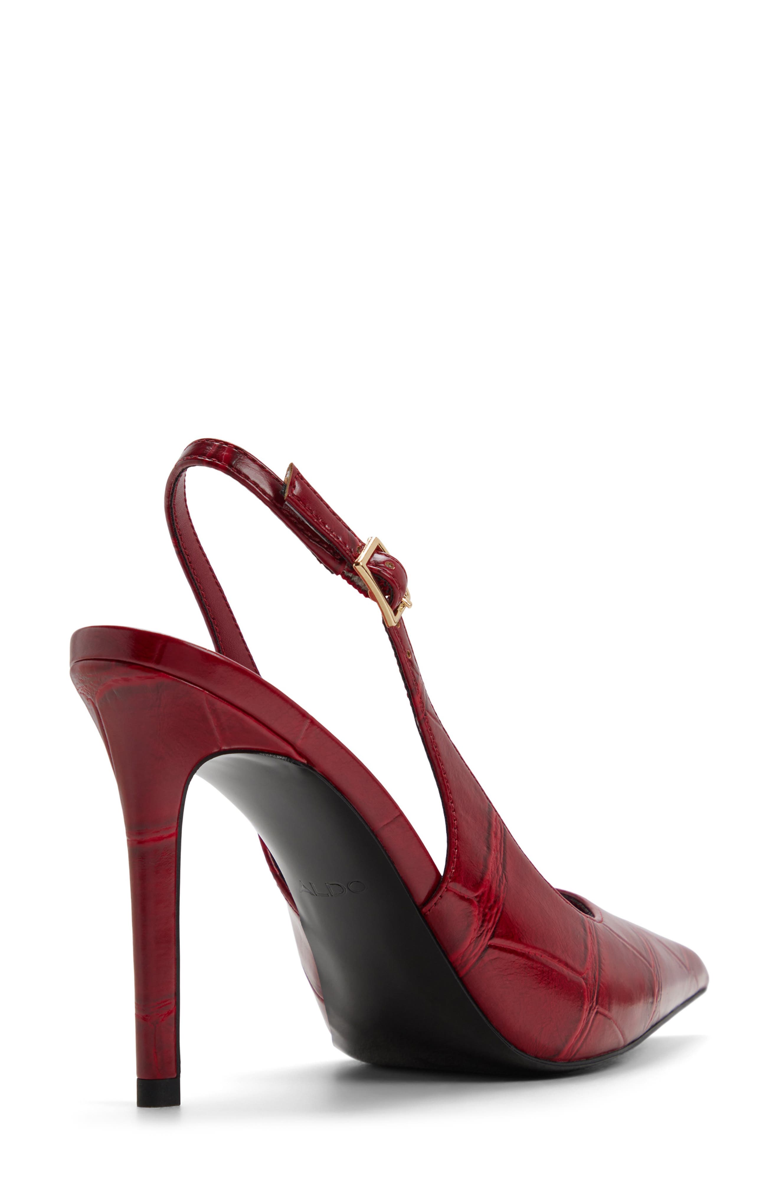 Stessysling 2.0 Croc Embossed Slingback Pump, Alternate, color, DARK RED