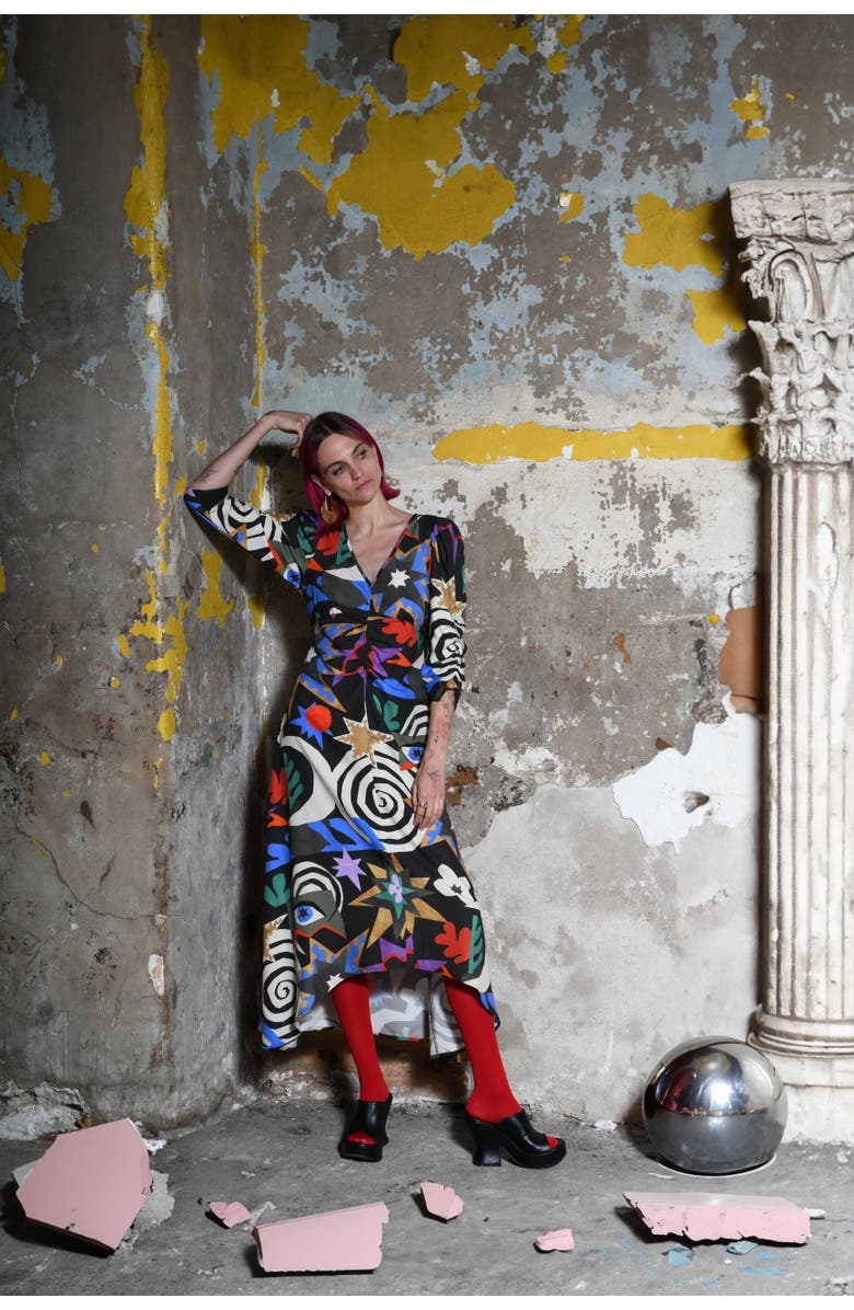 Untitled in Motion Anoita Silky Midi Dress, Alternate, color, Theia