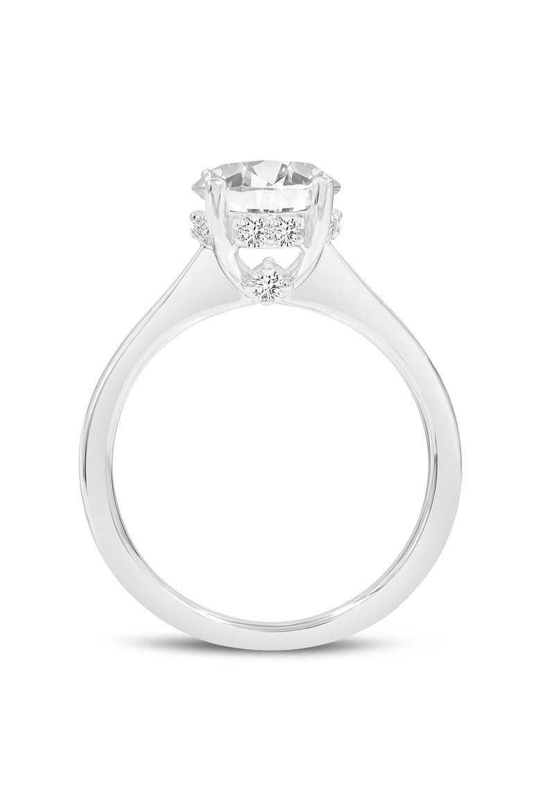 Hera 14K Gold Oval Cut Lab Grown Diamond Hidden Halo Ring - 3 Ct, Alternate, color, 14K White Gold