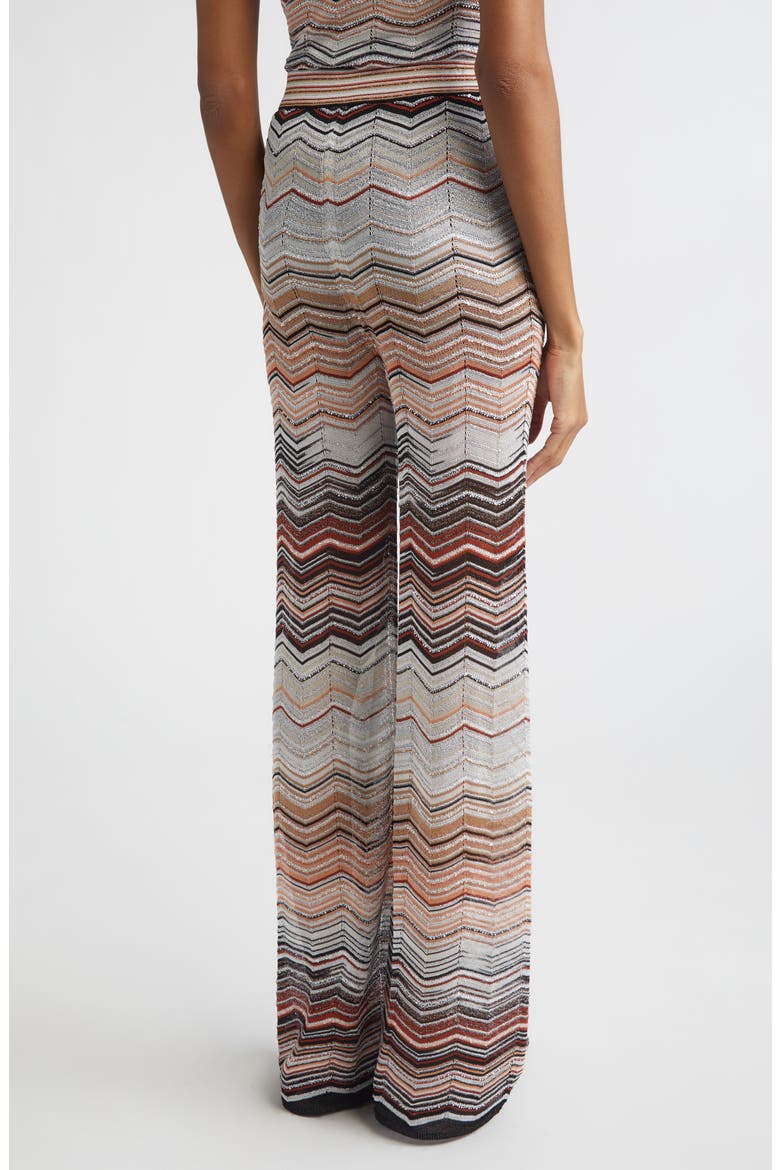 Sequin Metallic Zigzag Stripe Sweater Pants, Alternate, color, RED AND BEIGE TONES