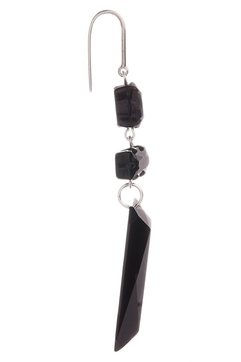 Geometric Resin Drop Earrings, Alternate, color, BLACK/SILVER