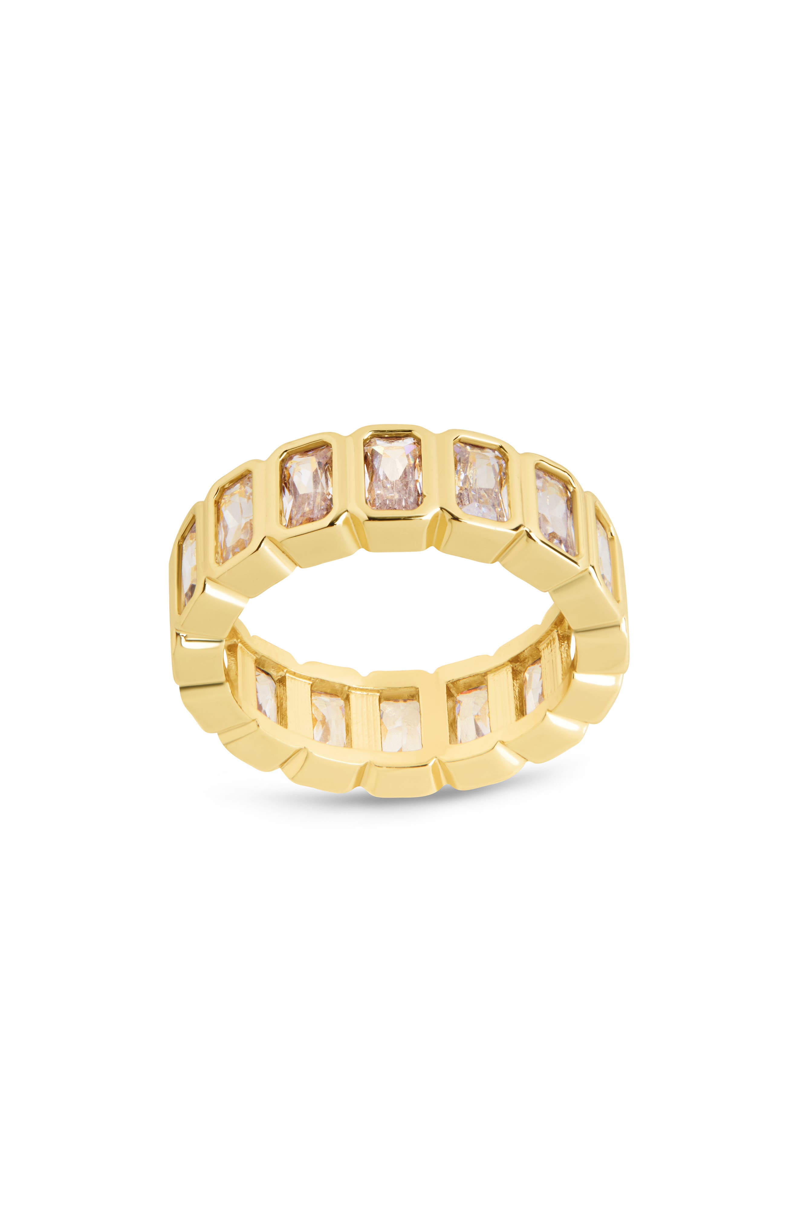 Sterling Forever Jackie Bezel Cubic Zirconia Band Ring