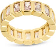 Sterling Forever Jackie Bezel Cubic Zirconia Band Ring