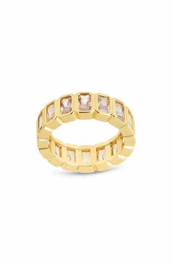 Sterling Forever Jackie Bezel Cubic Zirconia Band Ring