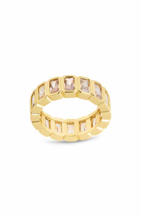 Sterling Forever Jackie Bezel Cubic Zirconia Band Ring