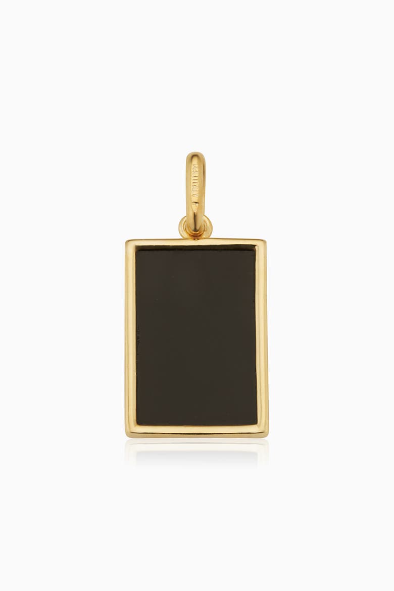 14K Gold Tag Me Pendant Charm, Alternate, color, Gold - Black Onyx