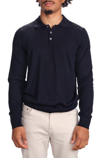 Studio Garnet Los Angeles Lightweight Merino Wool Quarter Zip Sweater In Blue