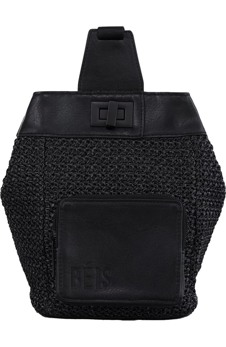 Béis The Naturals Raffia Sling Backpack, Main, color,