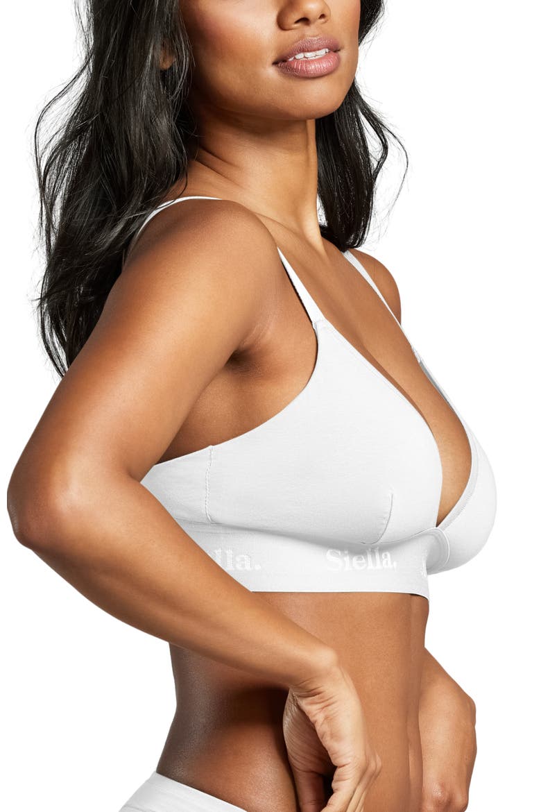 Organic Cotton Triangle Padded Bra, Alternate, color, White