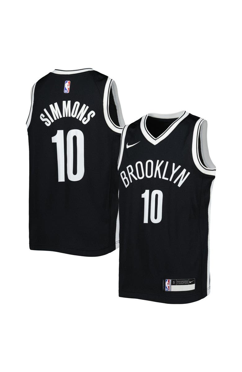 Nike Youth Nike Ben Simmons Black Brooklyn Nets Swingman Jersey - Icon Edition, Main, color, 