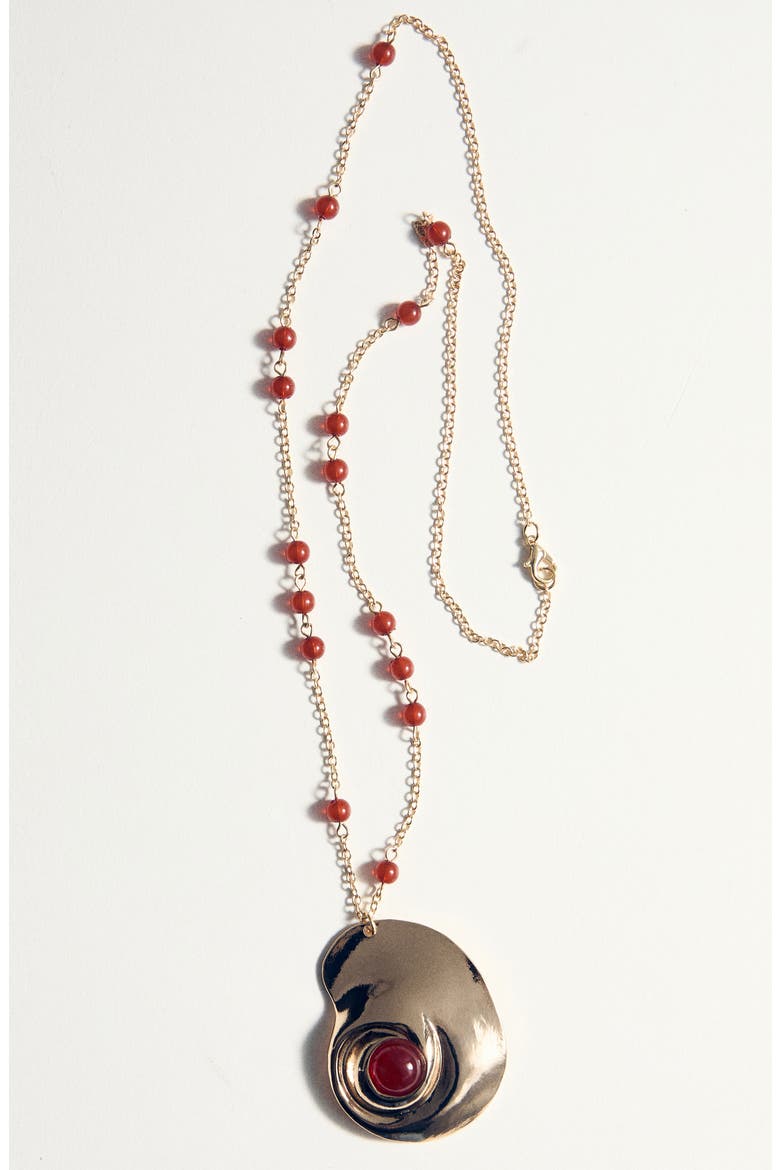 Beaded Spiral Pendant Necklace, Alternate, color, GOLD