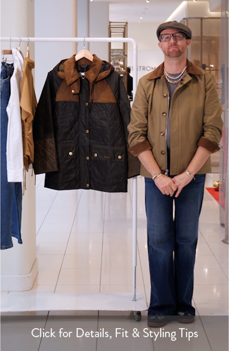 Imelda Water Repellent Mixed Media Jacket with Removable Hood, sales video thumbnail