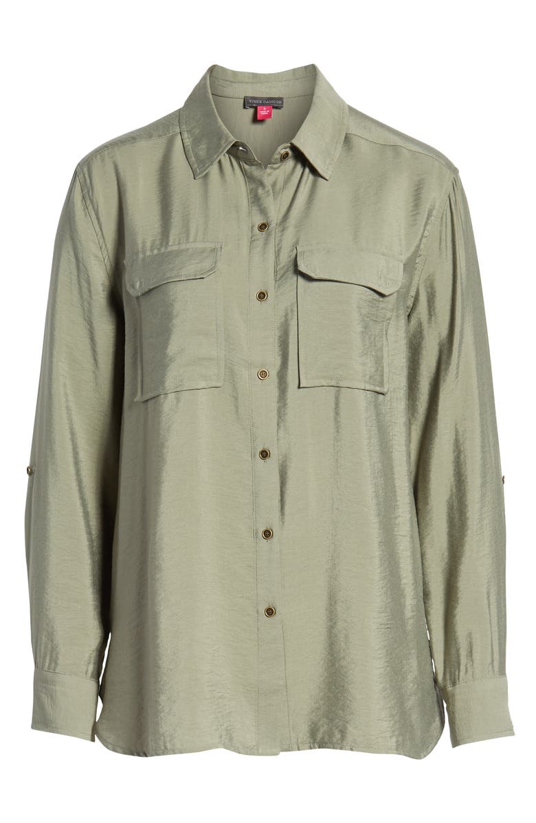 Vince Camuto Hammered Satin Utility Shirt, Alternate, color,