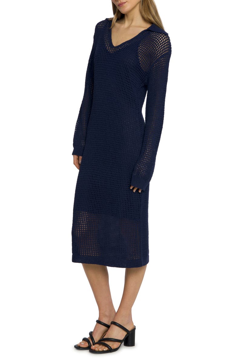 Luxely Rowan Open Stitch Long Sleeve Sweater Dress, Alternate, color,