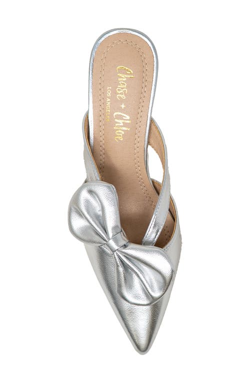 CHASE & CHLOE CHASE AND CHLOE IDRA BOW KITTEN HEEL PUMP 