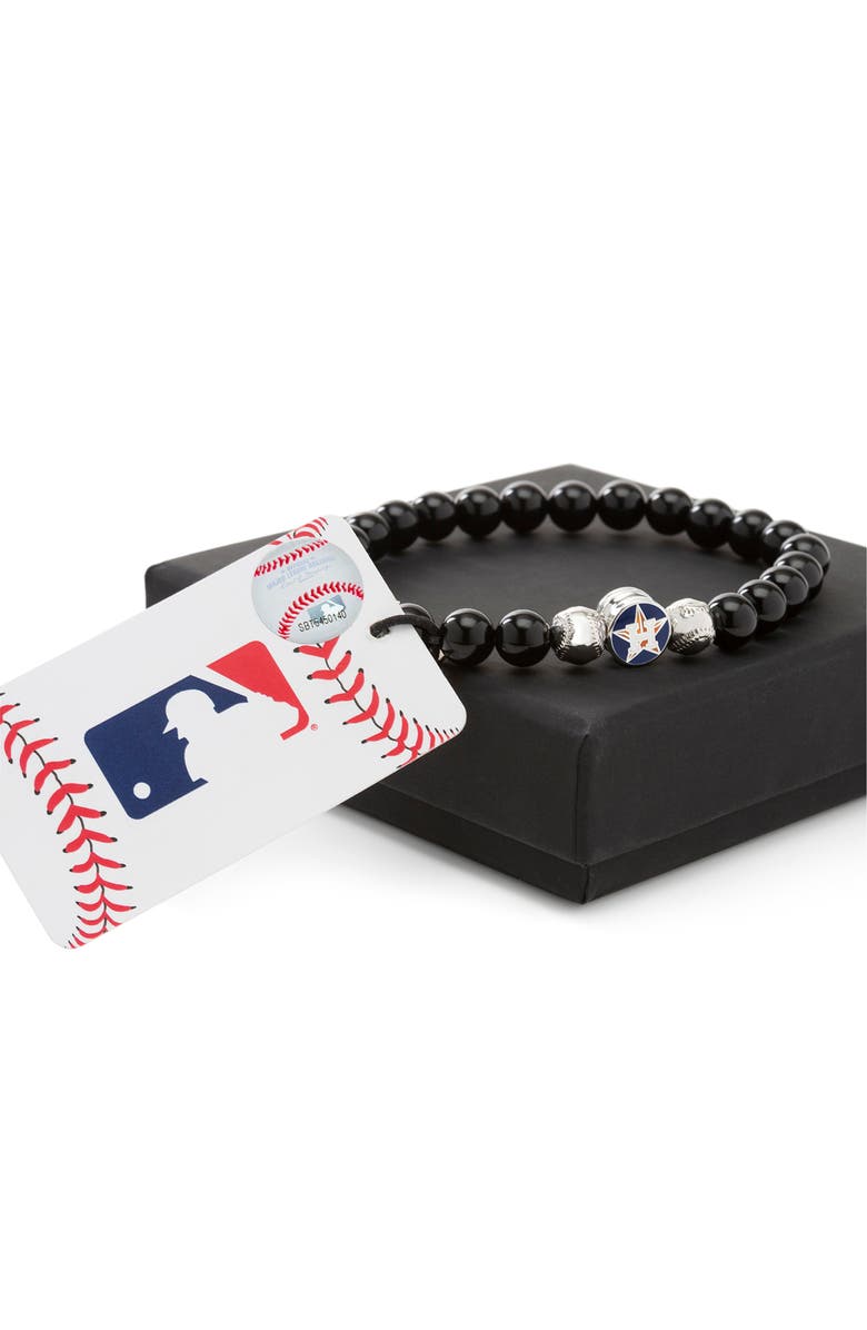 Cufflinks, Inc. MLB Baseball Astros Beaded Stretch Bracelet, Alternate, color, 