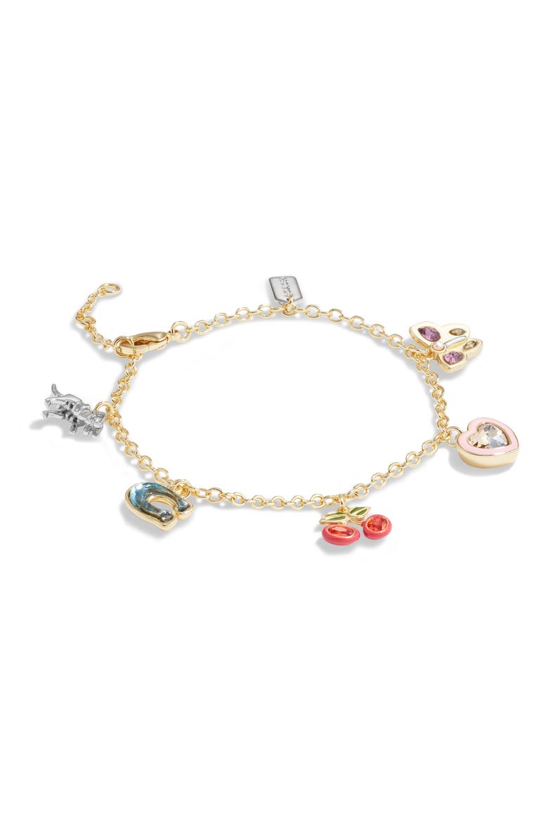 Crystal Charm Bracelet, Alternate, color, MULTI/ GOLD