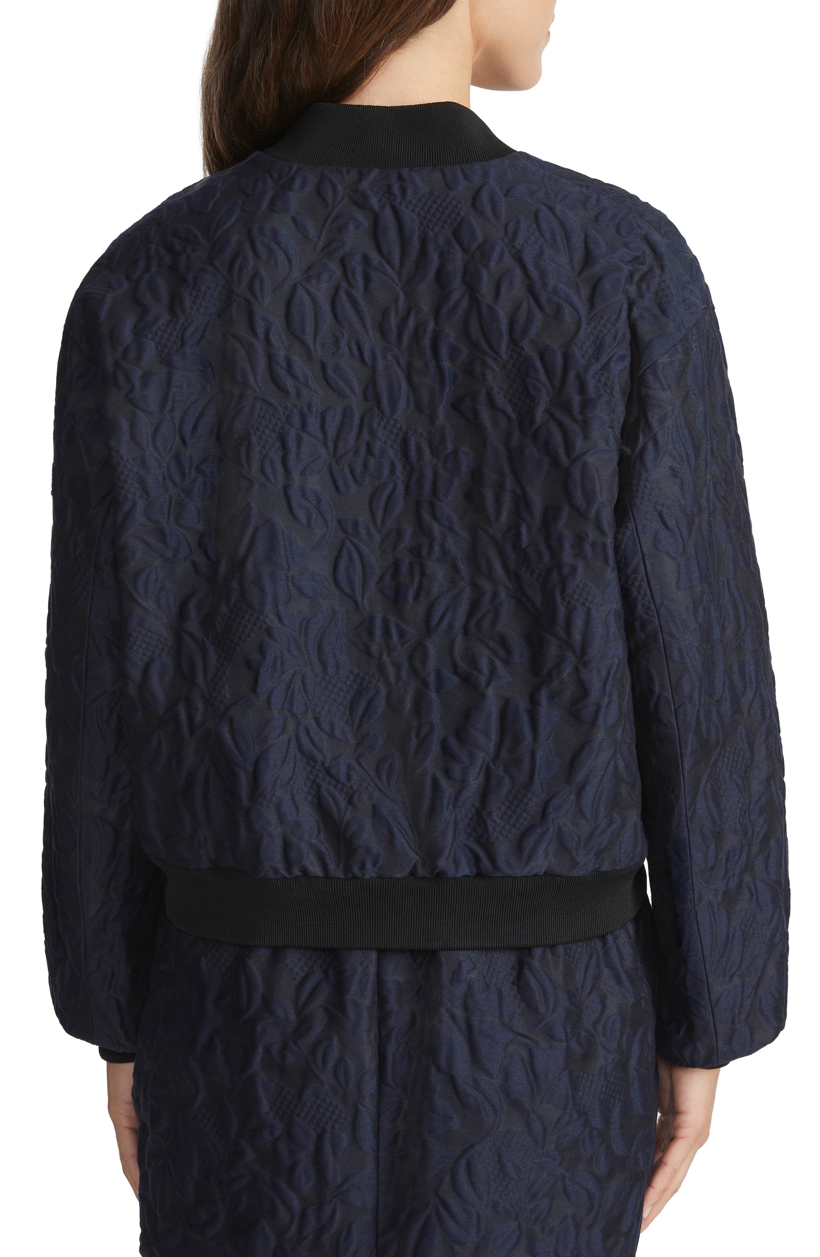 Floral Jacquard Cotton & Silk Blend Bomber Jacket - image 2