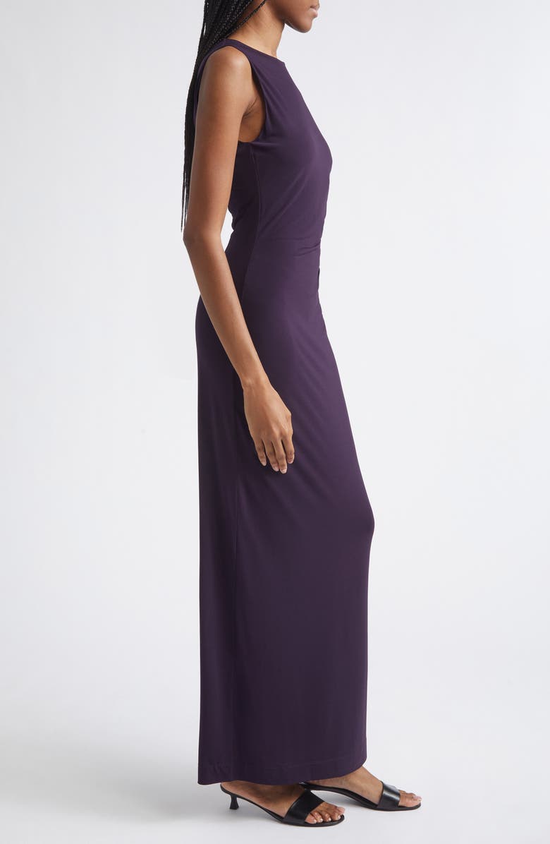 Emporio Armani Fitted Jersey Maxi Dress, Alternate, color, Blackberry