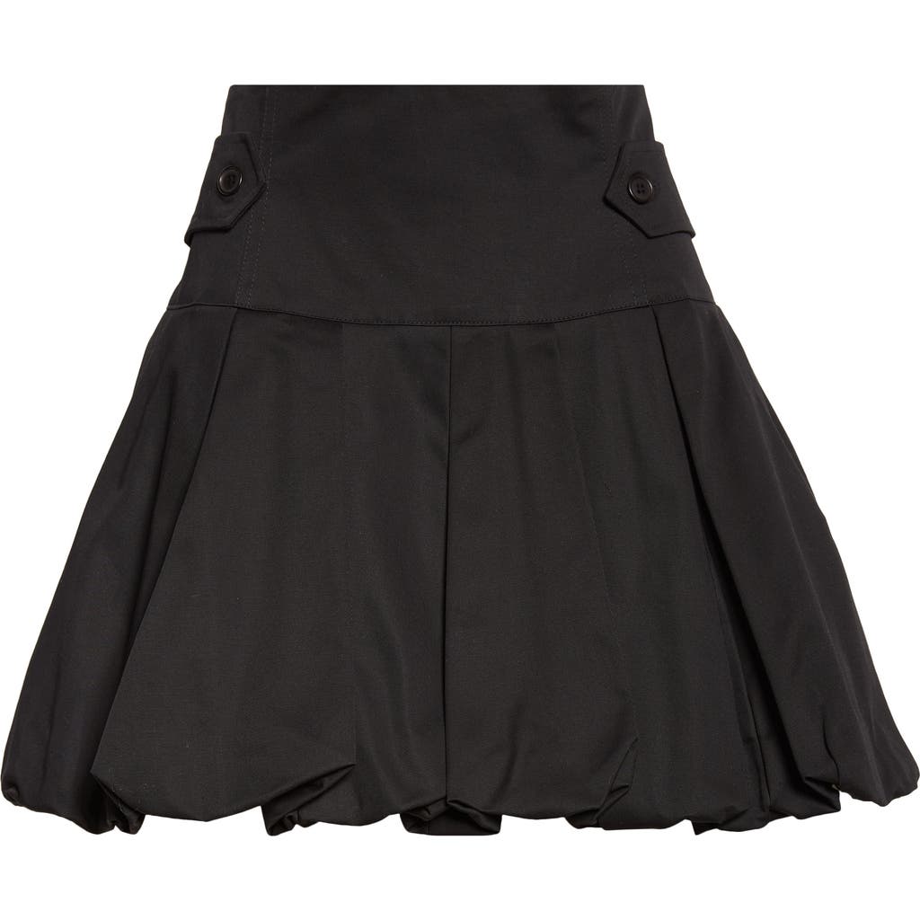 Renaissance Renaissance Qajar Pleated Bubble Hem Gabardine Miniskirt In Black