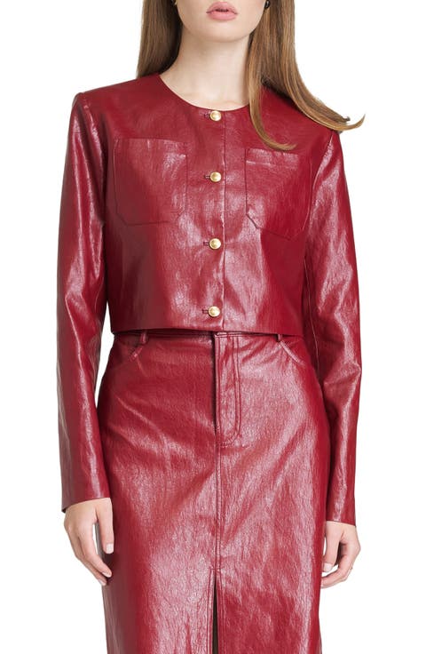 Margaux Faux Leather Crop Jacket