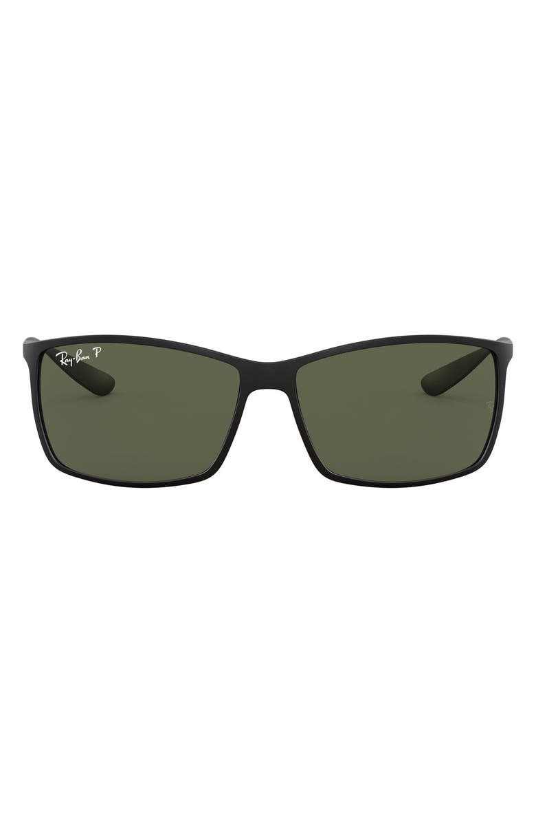 Ray-Ban Liteforce Tech 62mm Polarized Oversize Sunglasses, Main, color, Matte Black
