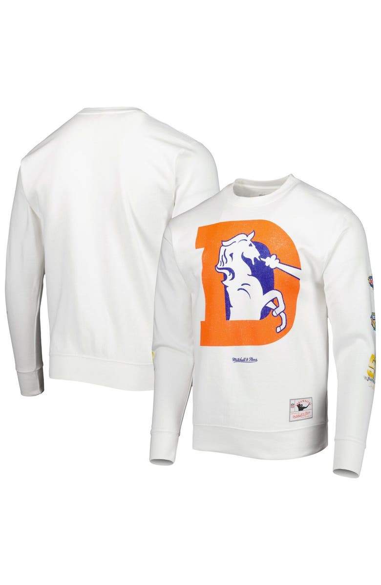 Mitchell & Ness Men's Mitchell & Ness White Denver Broncos Rings VIP Champions Pullover Sweater, Alternate, color, 