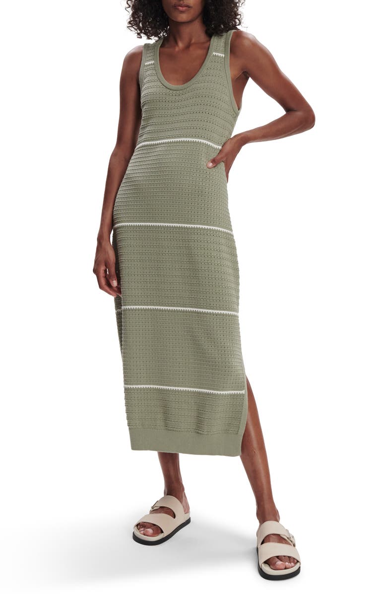 Varley Scott Stripe Sleeveless Sweater Dress, Main, color, Seagrass
