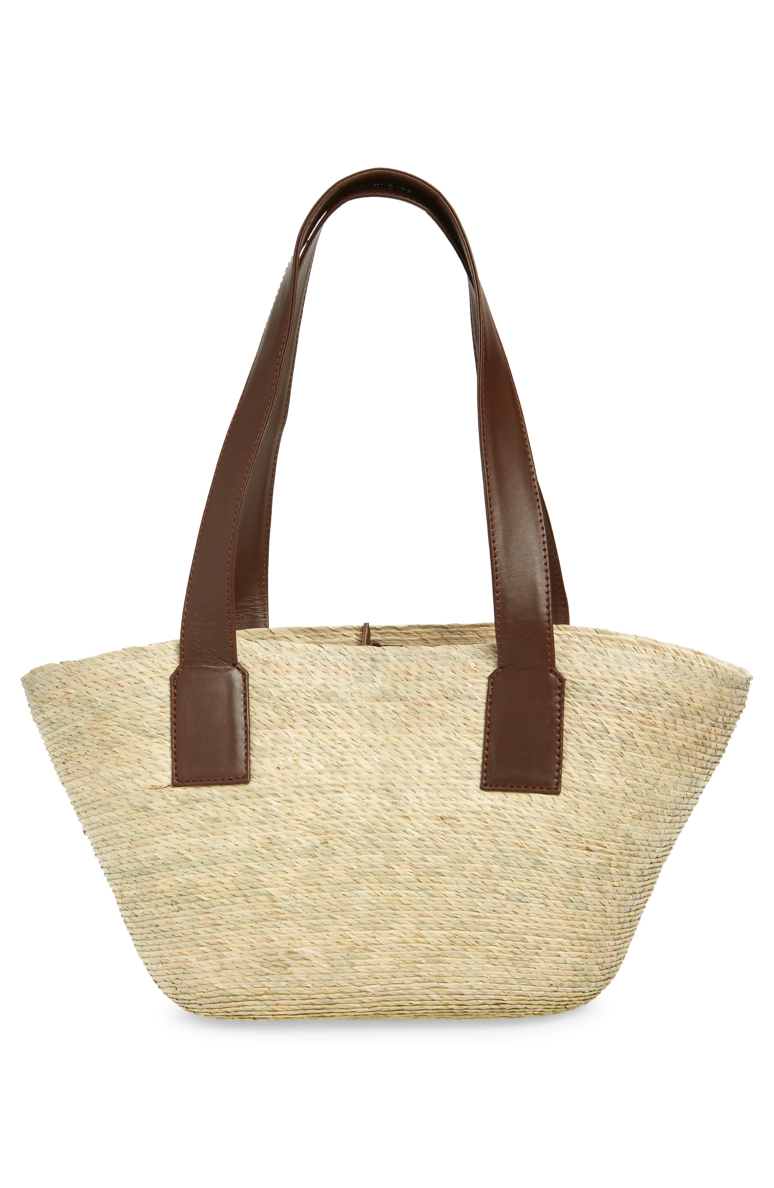 Altuzarra Small Watermill Straw 
Leather Tote, Alternate, color, Praline