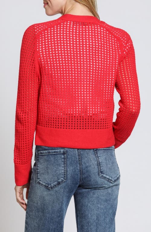 Apny Open Stitch Cardigan In Red