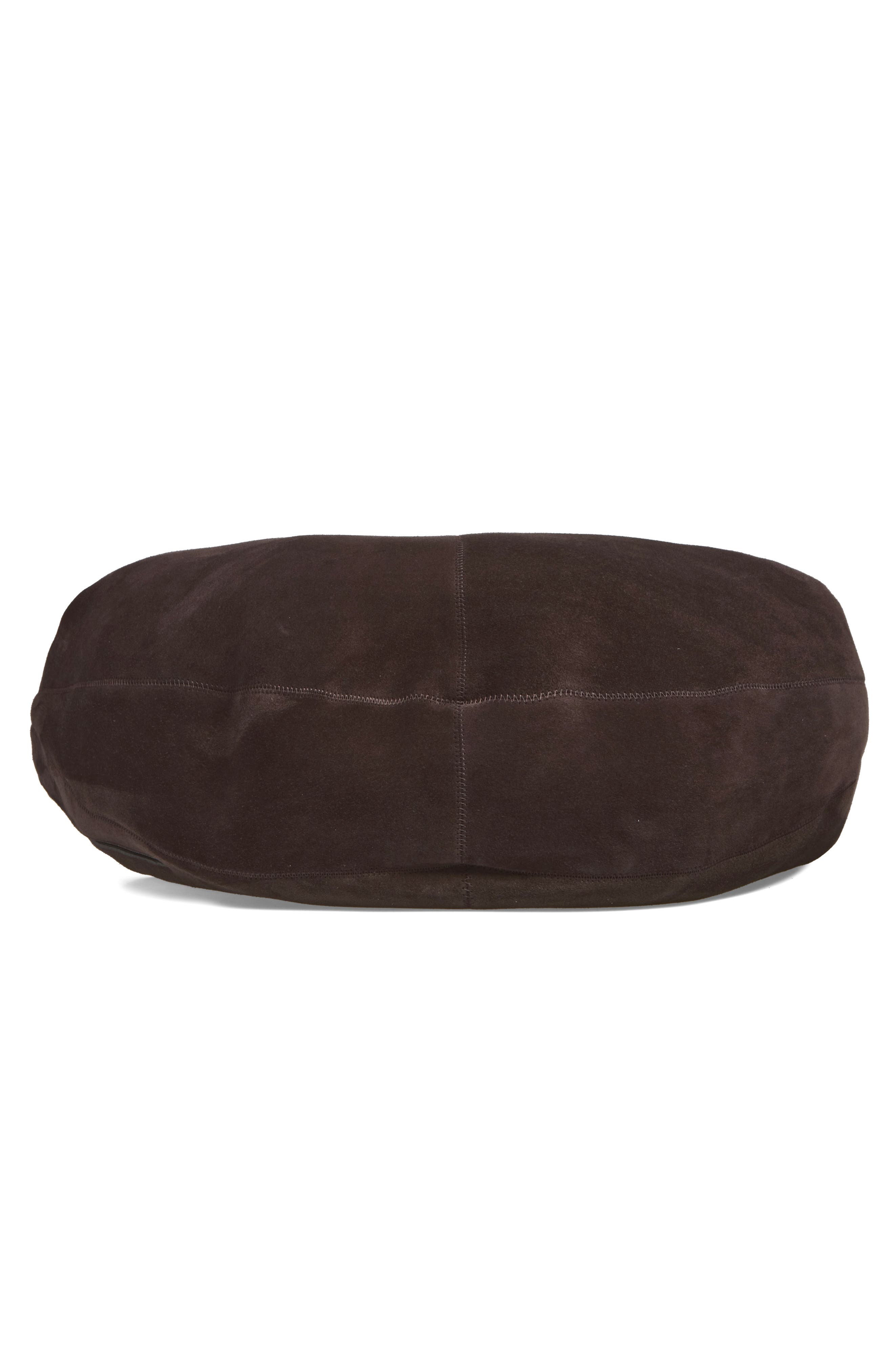 Quiver Clip Suede Bag, Alternate, color, EBONY BROWN