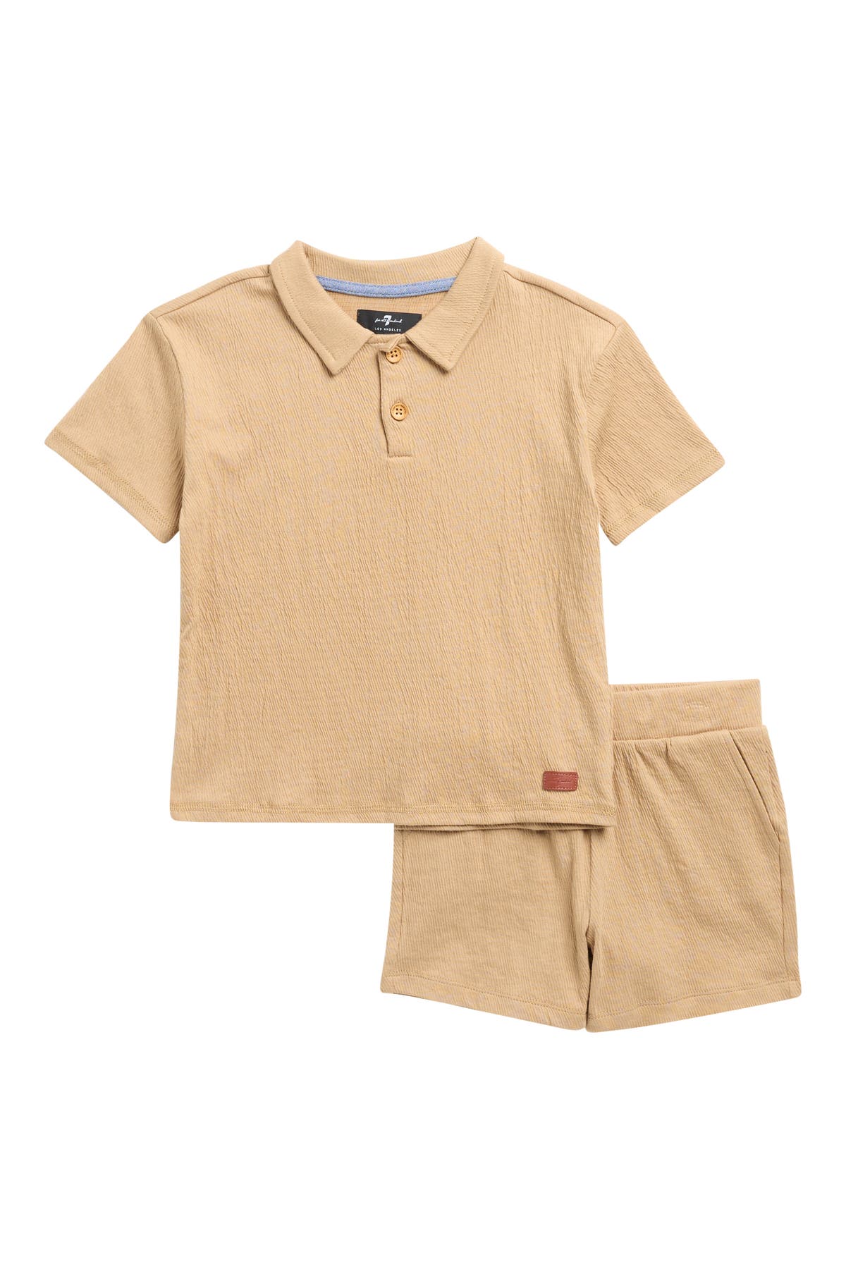 Coordinated Crinkle Polo & Shorts Set 7 For All Mankind
