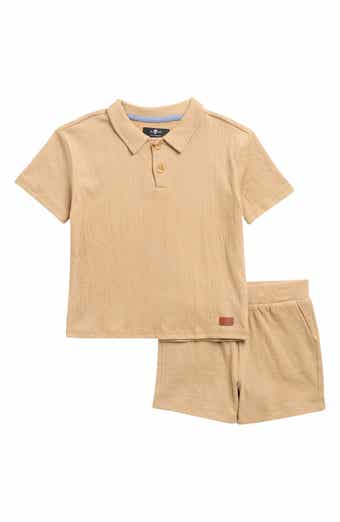 7 For All Mankind Coordinated Crinkle Polo & Shorts Set