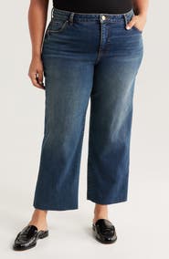 KUT from the Kloth Raw Hem High Waist Ankle Culotte Jeans