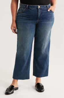 KUT from the Kloth Raw Hem High Waist Ankle Culotte Jeans