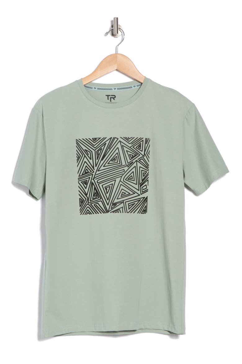 3D Abstract Stretch Cotton Graphic T-Shirt, Alternate, color, SAGE
