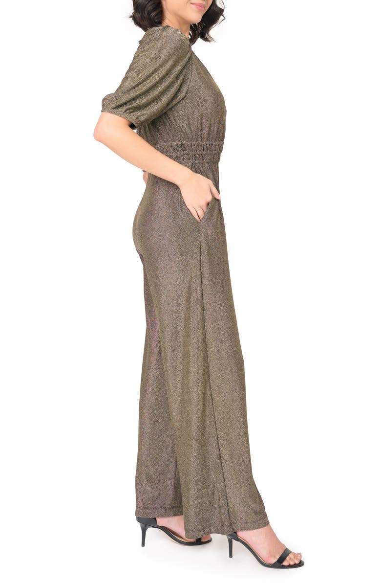 GIBSONLOOK Shimmer & Shine Sparkle Jumpsuit, Alternate, color, Gold Shimmer