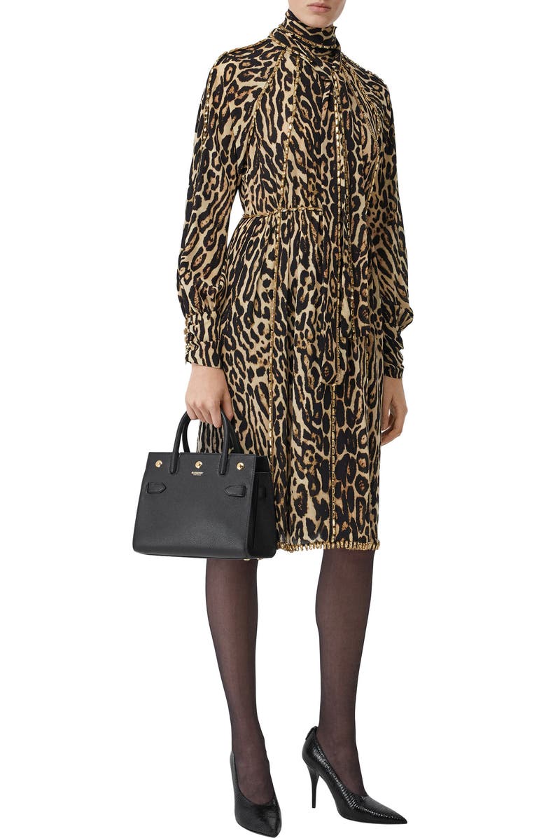 Burberry Mini Title Two-Handle Leather Bag, Alternate, color,