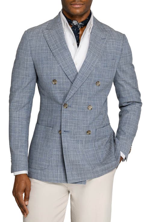 Douglas Double Breasted Plaid Blazer