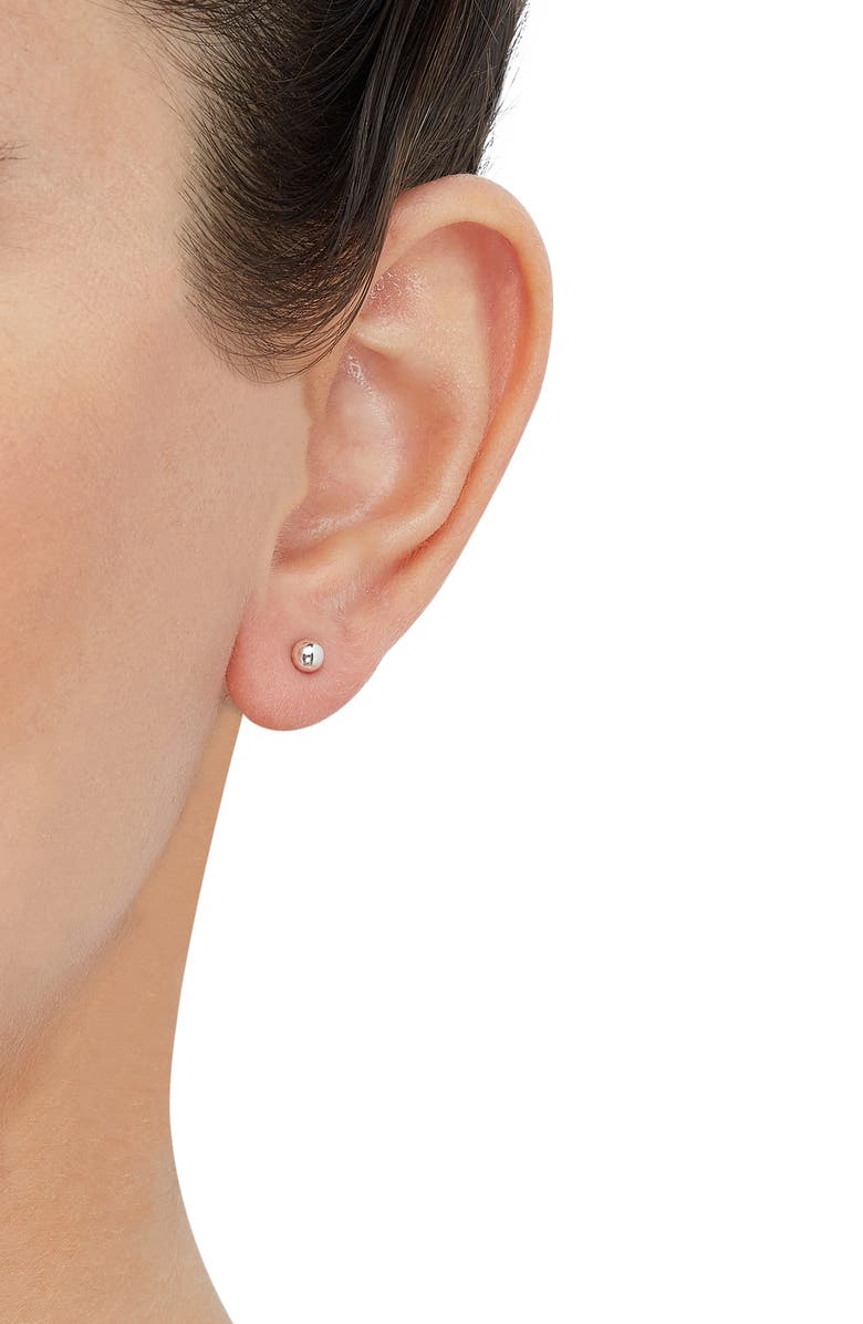 Frankie & Zoe 4mm High Polish Ball Stud Earrings, Alternate, color, White Gold