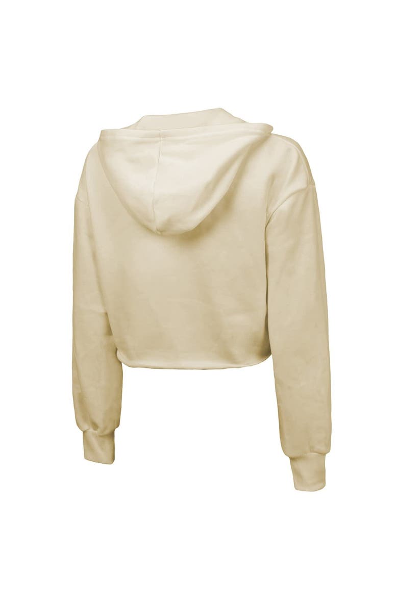 Women's Majestic Threads Cream Golden State Valkyries Circus Shot Drop Shoulder Tri-Blend Cropped Pullover Hoodie, Alternate, color, Cream