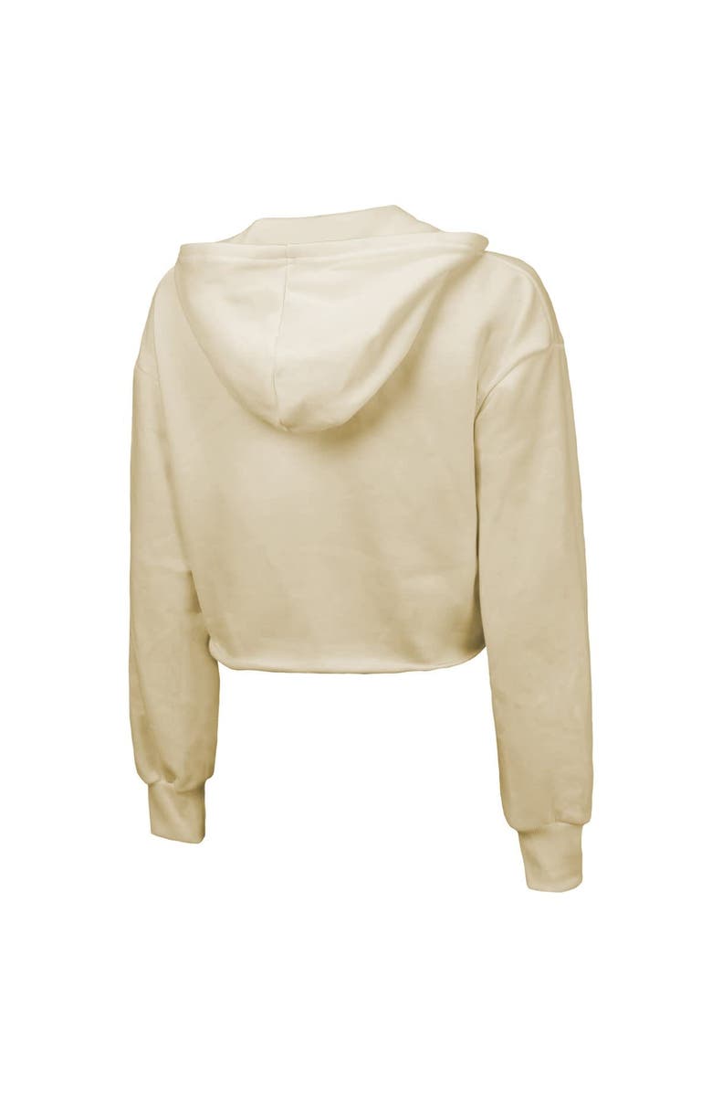 Majestic Threads Women's Majestic Threads Cream Indiana Fever Circus Shot Drop Shoulder Tri-Blend Cropped Pullover Hoodie, Alternate, color, Cream