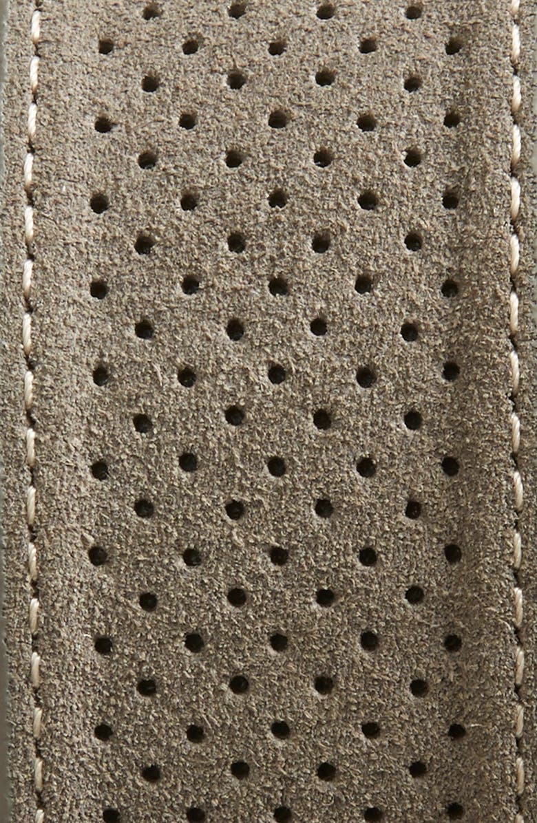 Johnston & Murphy Perforated Suede Belt, Alternate, color, Gray Suede Leather