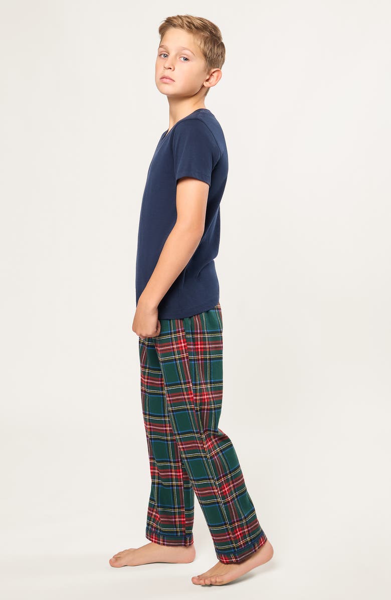 Petite Plume Kids' Brushed Twill Pajamas Pants, Alternate, color, Green