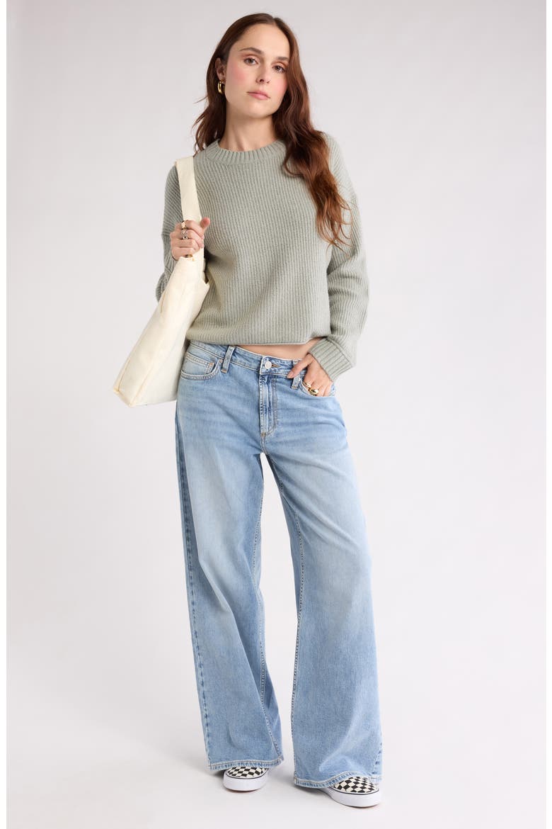 Cozy Crew Pullover Sweater, Alternate, color, GREEN HALO